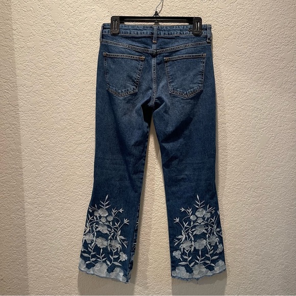 Pilcro and the Letterpress boho  “Hi-Rise Flare” embrodered ankle jeans, size 27 - Picture 2 of 3